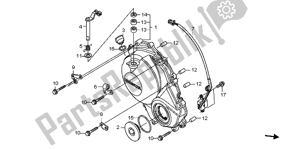 Tutte le parti per il Coperchio Carter Destro del Honda CBR 600 RA 2009