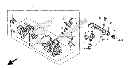 Tutte le parti per il Corpo Farfallato del Honda NC 700 SA 2012