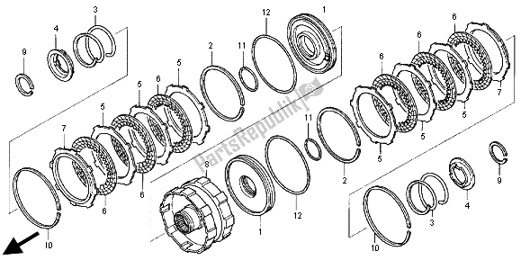 All parts for the Clutch (2-3) of the Honda TRX 680 FA Fourtrax Rincon 2012