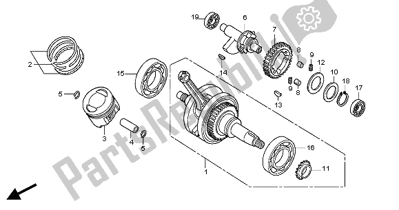 Toutes les pièces pour le Vilebrequin Et Piston du Honda CBR 125R 2004