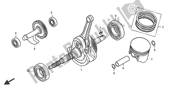 Tutte le parti per il Albero Motore E Pistone del Honda TRX 500 FA Fourtrax Foreman 2005