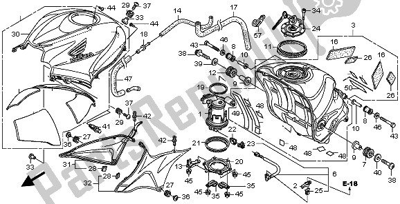 All parts for the Fuel Tank of the Honda CBR 600 RA 2010