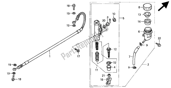 Todas las partes para Cilindro Maestro Del Freno Trasero de Honda CR 250R 1994