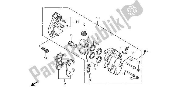 All parts for the Front Brake Caliper of the Honda PES 125 2013