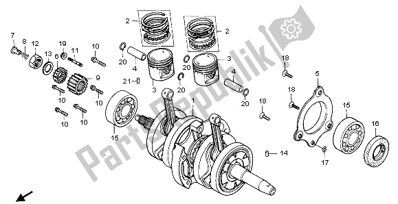 All parts for the Crankshaft & Piston of the Honda CB 250 1996