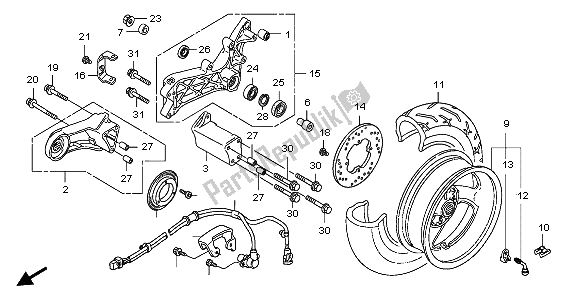 Wszystkie części do Tylne Ko? O Honda FJS 600D 2006