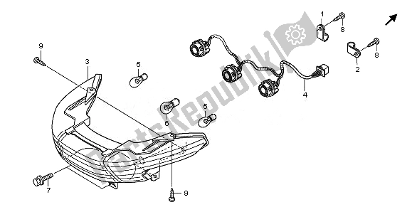 All parts for the Rear Combination Light of the Honda NHX 110 WH 2008