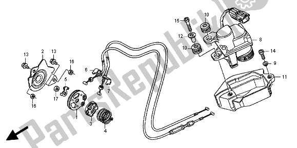 Alle onderdelen voor de Servomotor van de Honda CBR 600 RA 2012