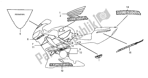 All parts for the Stripe of the Honda CBR 600 FS 2001