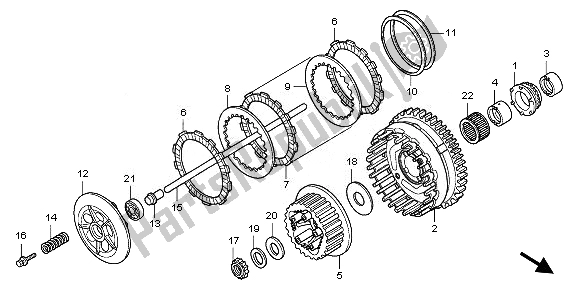 All parts for the Clutch of the Honda CBF 1000 SA 2008