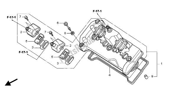 Toutes les pièces pour le Le Couvre-culasse du Honda CBR 600 RR 2004