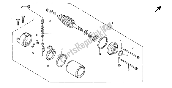 All parts for the Starting Motor of the Honda CBF 1000T 2007