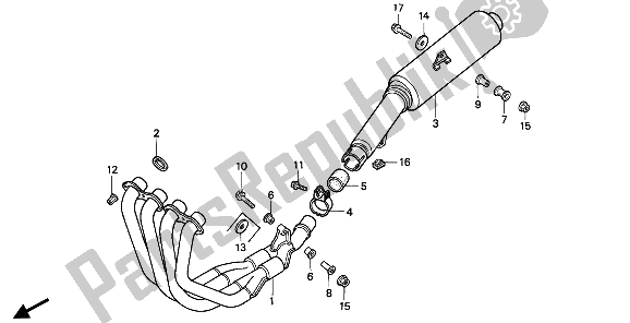 All parts for the Exhaust Muffler of the Honda CBR 600F 1994