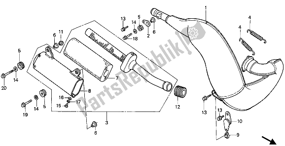 Todas las partes para Cámara De Expansión de Honda CR 250R 1988