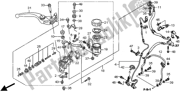 All parts for the Fr. Brake Master Cylinder of the Honda CBR 600 RA 2011