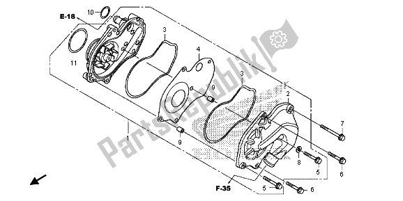 All parts for the Water Pump of the Honda NC 700 SA 2013