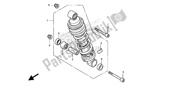 All parts for the Rear Cushion of the Honda CB 600F Hornet 2013