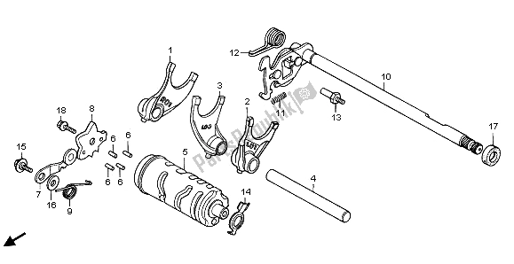 All parts for the Gearshift Drum of the Honda CMX 250C 1996
