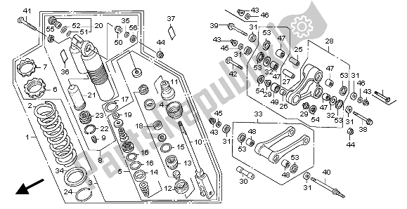 All parts for the Rear Cushion of the Honda CRF 450X 2007