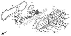 tapa del cárter izquierdo y motor de arranque