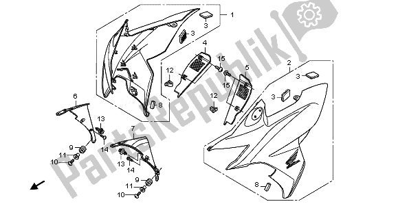 All parts for the Front Cowl of the Honda CBF 1000 FS 2011