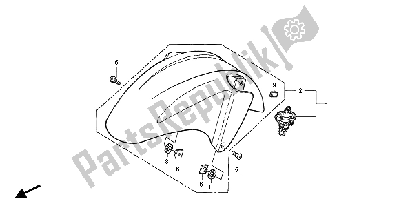 Tutte le parti per il Parafango Anteriore del Honda CBR 600 FS 2001