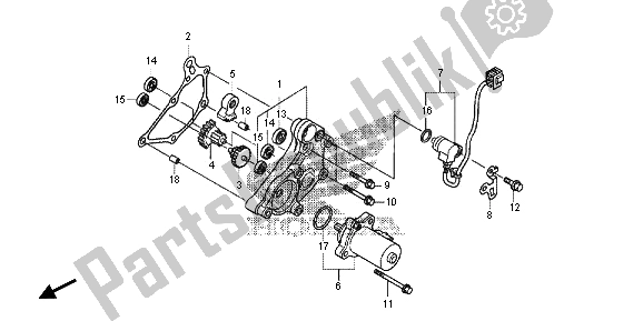 All parts for the Reduction Gear of the Honda NC 700D 2013