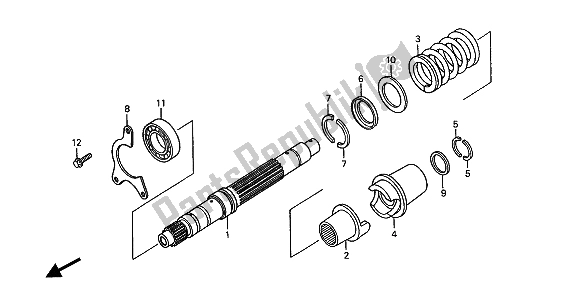 All parts for the Primary Shaft of the Honda ST 1100 1994