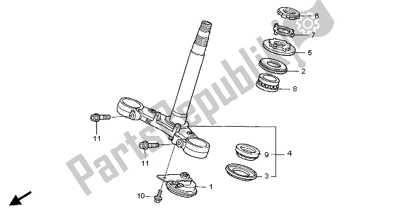 All parts for the Steering Stem of the Honda CBR 600F 2007