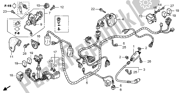 All parts for the Wire Harness of the Honda SH 150S 2007