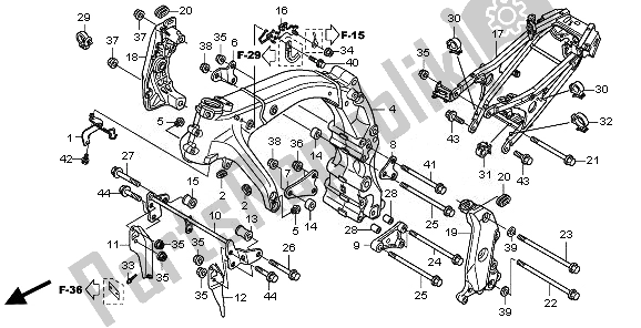 Alle onderdelen voor de Frame Lichaam van de Honda CBR 600 FA 2011