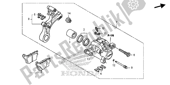 Todas las partes para Pinza De Freno Trasero de Honda CBR 600 RR 2013