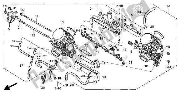 All parts for the Carburetor (assy.) of the Honda CBF 500 2004