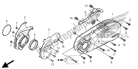 Tutte le parti per il Coperchio Carter Sinistro del Honda SH 300A 2013