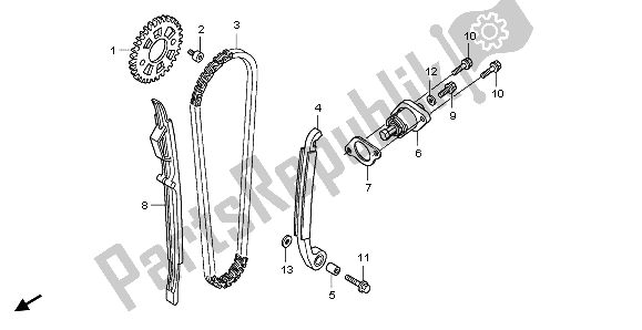 All parts for the Cam Chain & Tensioner of the Honda CRF 150R SW 2009