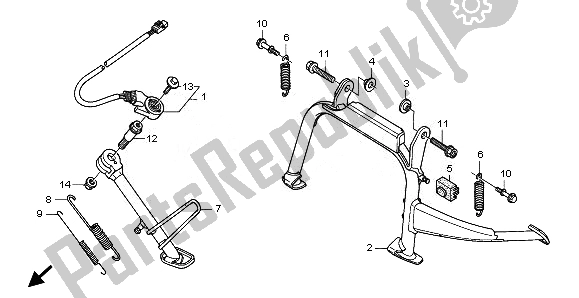 All parts for the Stand of the Honda FES 125 2008