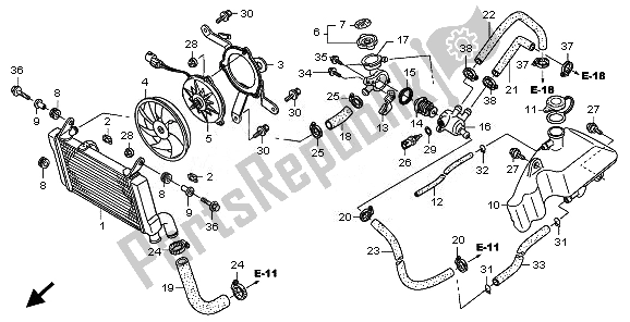 Tutte le parti per il Termosifone del Honda NT 700 VA 2010