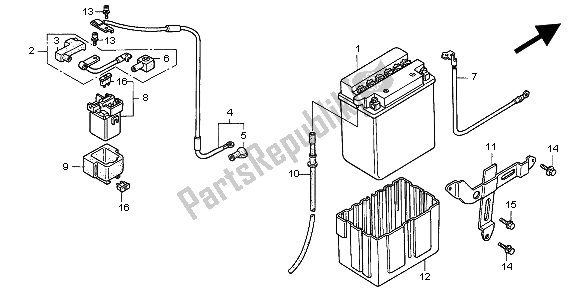 All parts for the Battery of the Honda CB 750F2 1999