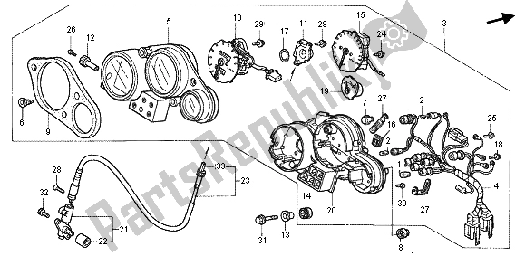 Toutes les pièces pour le Mètre du Honda RVF 400R 1996