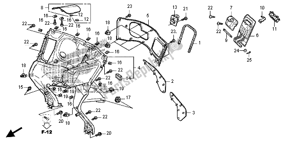 Todas las partes para La Caja Interior de Honda FES 125A 2012