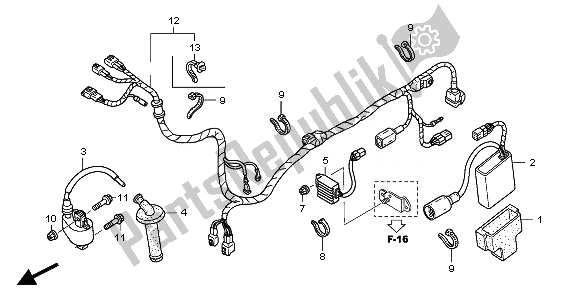 All parts for the Wire Harness of the Honda CRF 450X 2008