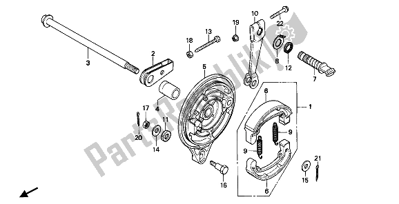 Tutte le parti per il Pannello Freno Posteriore del Honda CB 125 TD 1988