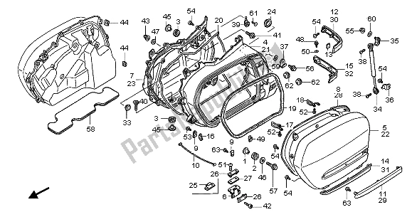 All parts for the Saddlebag of the Honda GL 1800A 2005