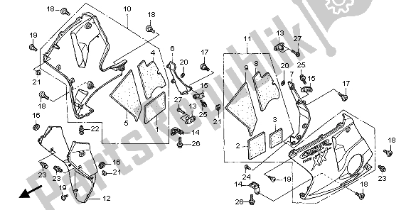 Todas las partes para Capucha Inferior de Honda CBR 1100 XX 2007