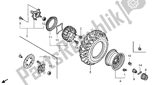 Tutte le parti per il Ruota Anteriore del Honda TRX 500 FA Fourtrax Foreman 2003
