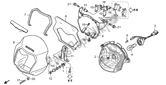All parts for the Headlight (eu) of the Honda XR 125L 2006