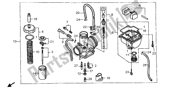 Todas las partes para Carburador de Honda CR 80R SW 1998