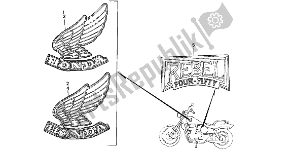 All parts for the Emblem & Mark of the Honda CMX 450C 1988