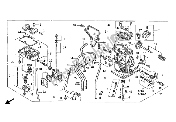 Todas as partes de Carburador do Honda CRF 450X 2012
