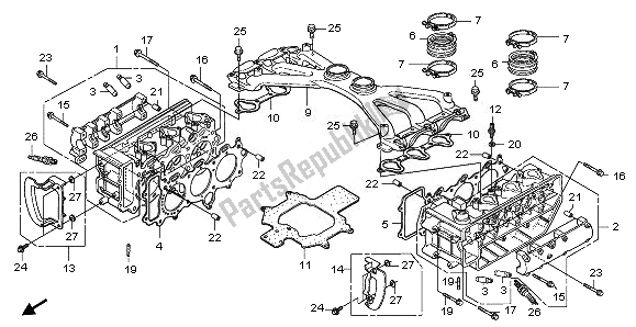 All parts for the Cylinder Head of the Honda GL 1800 2008